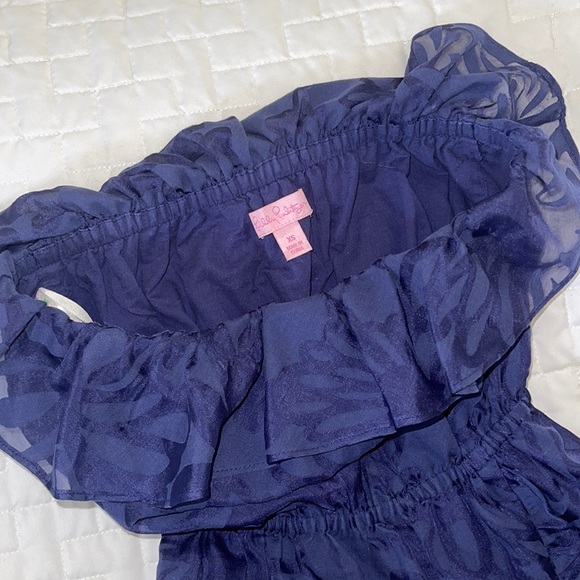 Lily Pulitzer Dress Navy Blue Strapless Dress Size XS Perfect Condition! - Picture 6 of 6